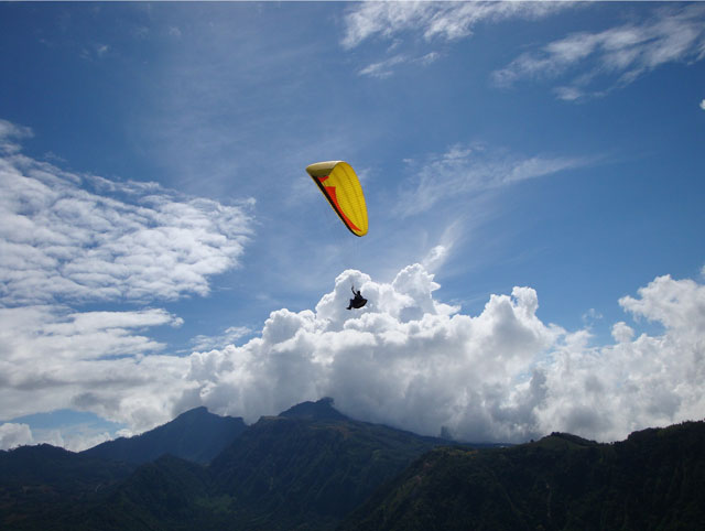 Paragliding near Pasajcap on Lake Atitlan Guatemala